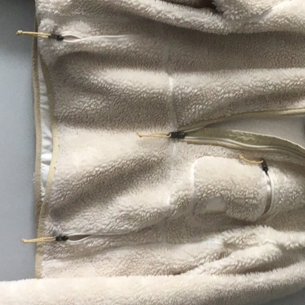 NORTH FACE cream tan neutral Sherpa cropped pullover crop jacket half zip - Picture 6 of 14